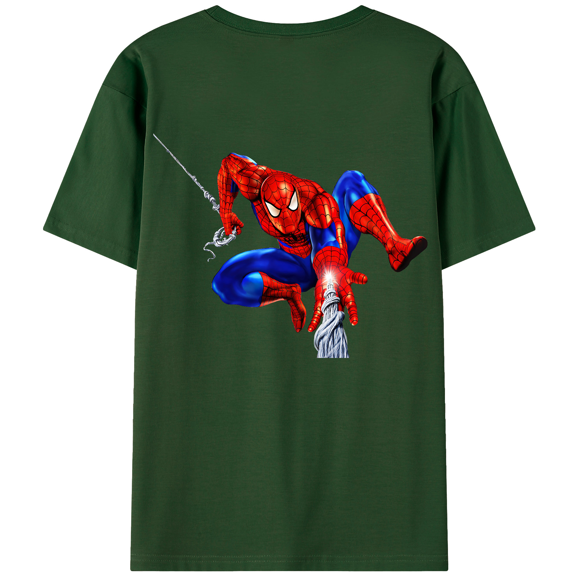 （画像用） Spider Man スパイダーマン 綿100％半袖Tシャツ（背面プリント）